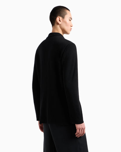 Double-breasted jacket in virgin wool and cashmere
