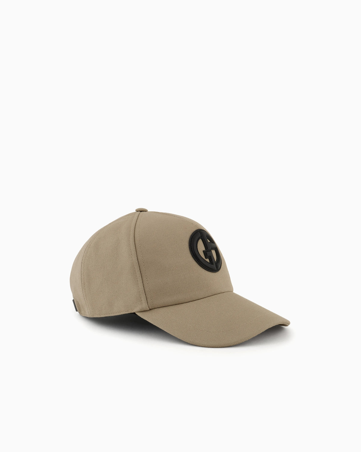 Cotton baseball cap with leather logo