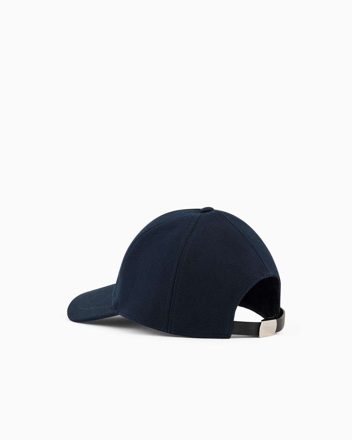Cotton baseball cap with leather logo