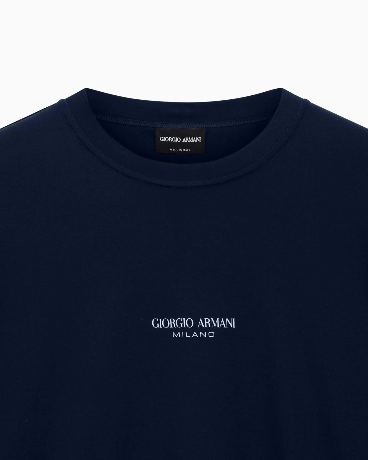 Crew Neck T-shirt in Pure Cold-Dyed Cotton with Logo