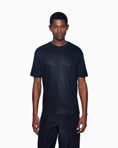 Stretch-linen crew-neck T-shirt