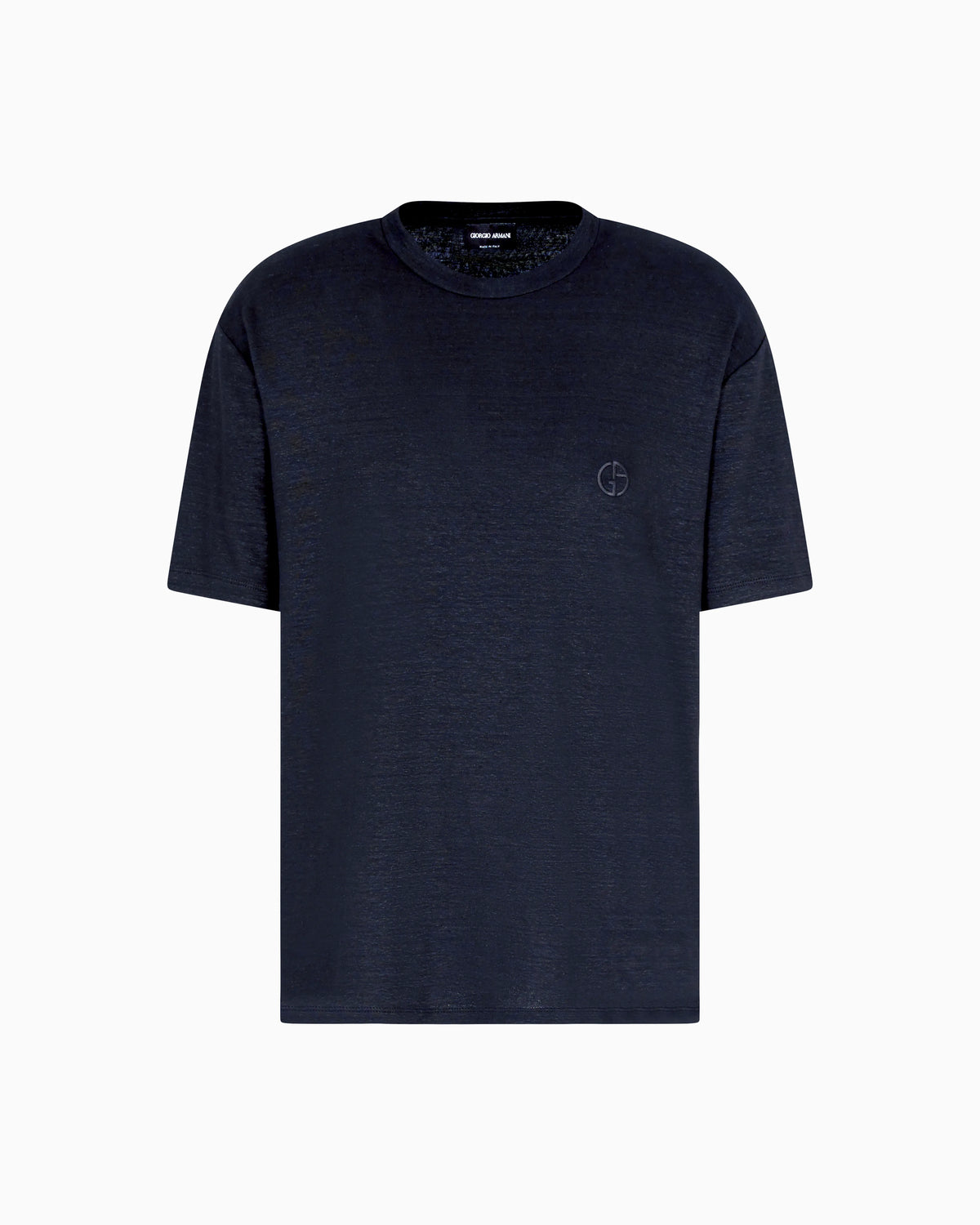 Stretch-linen crew-neck T-shirt