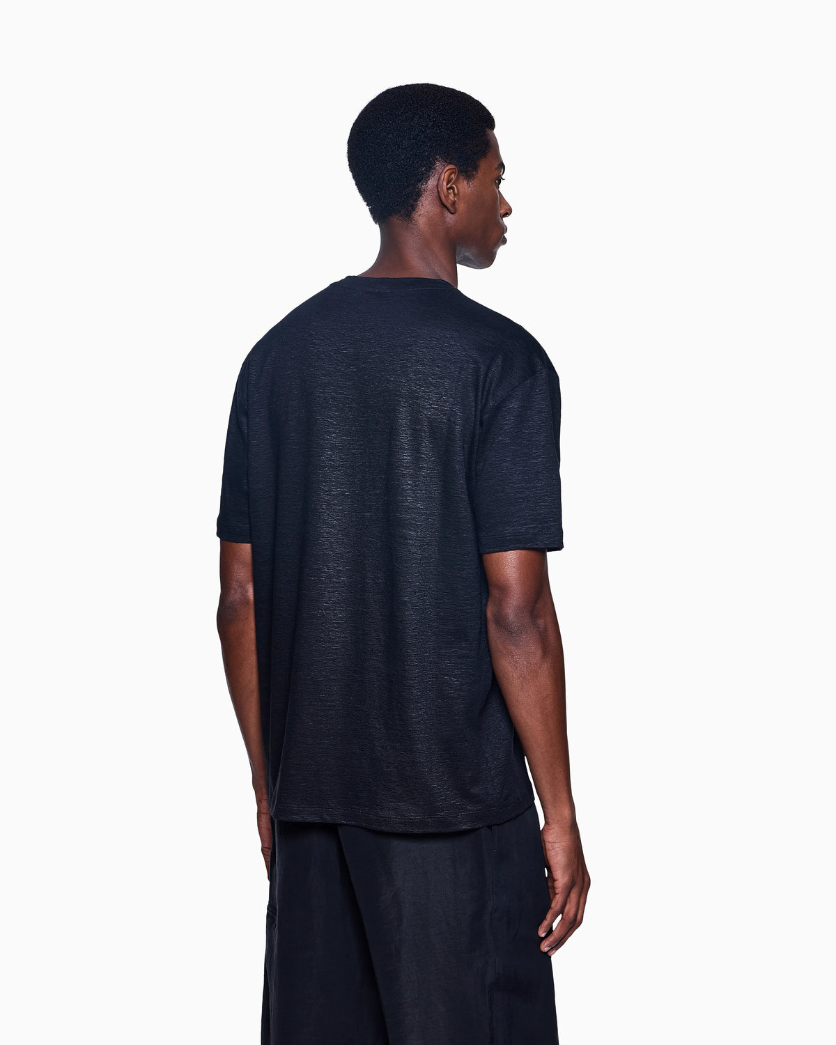 Stretch-linen crew-neck T-shirt