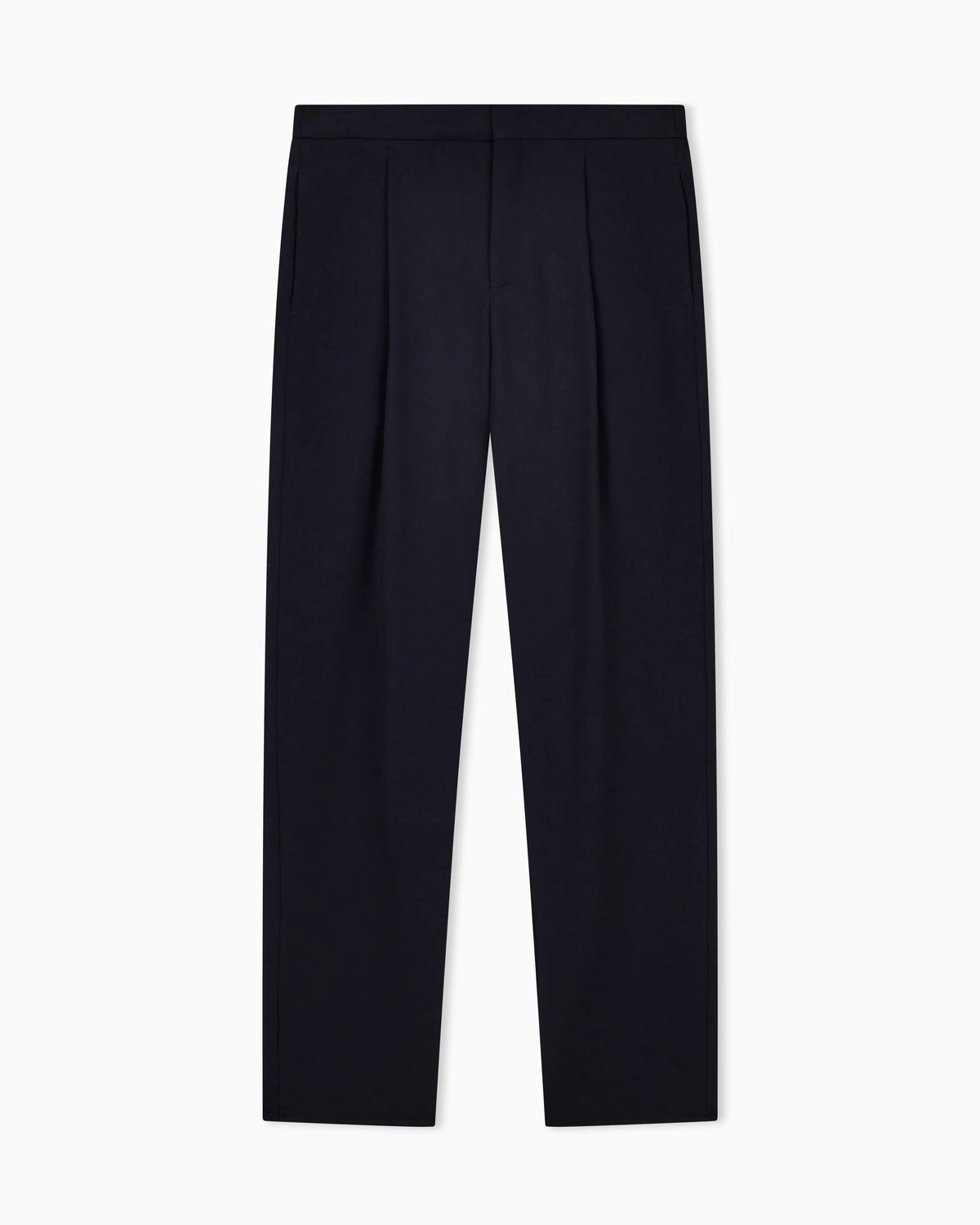 Single-pleat wool-crêpe trousers