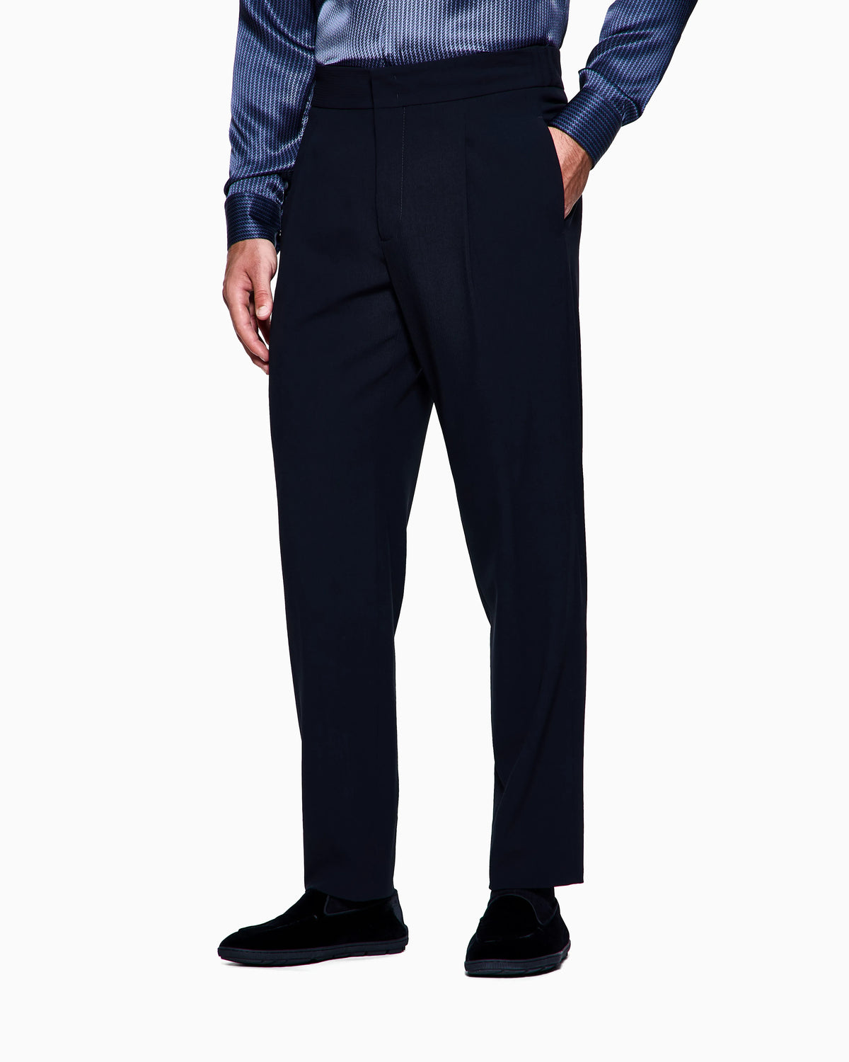 Single-dart, wool-crêpe trousers