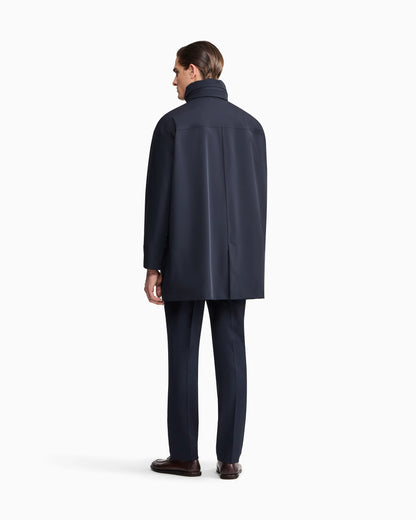 Stretch nylon pea coat