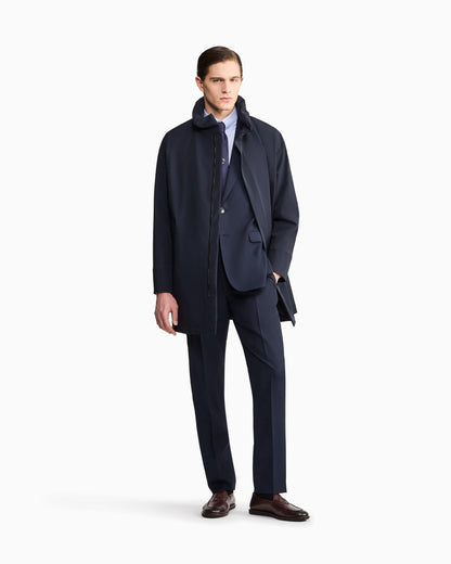 Stretch nylon pea coat