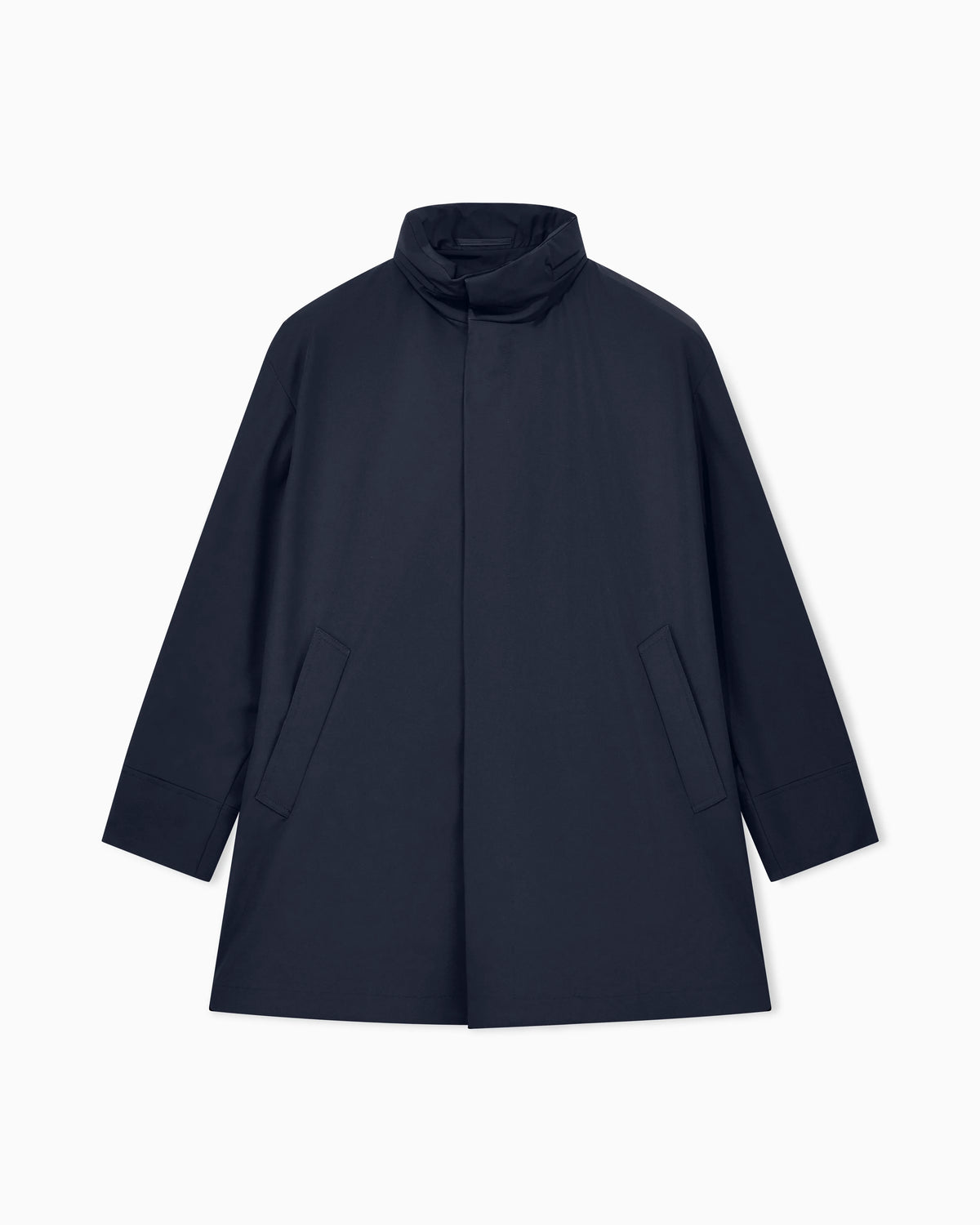 Stretch nylon pea coat