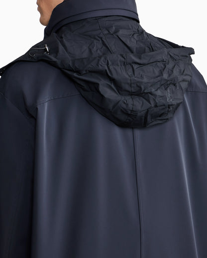 Stretch nylon pea coat