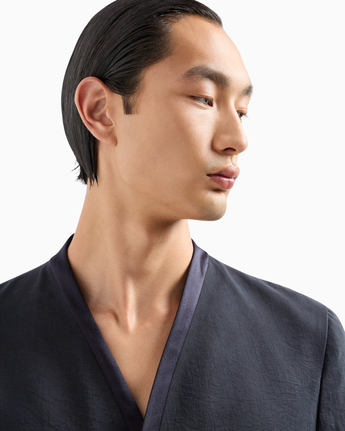 Upton Line washed silk and linen blend tuxedo jacket