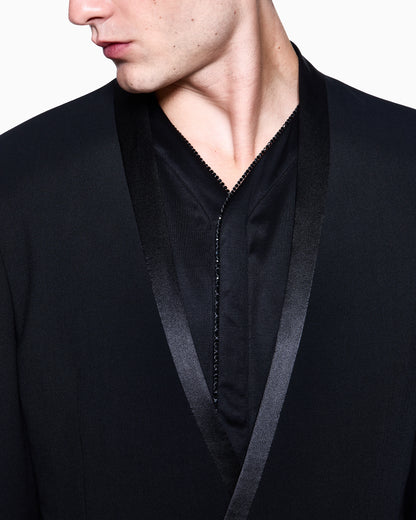 wool-crêpe double-breasted jacket