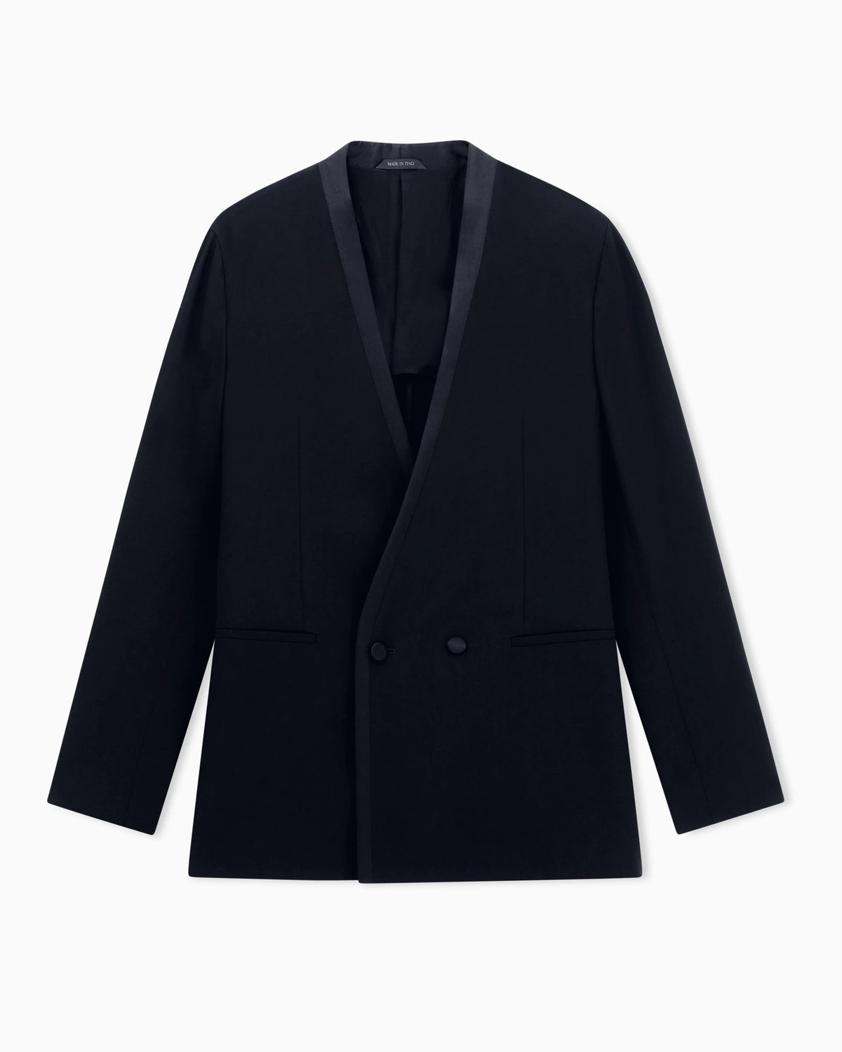 wool-crêpe double-breasted jacket