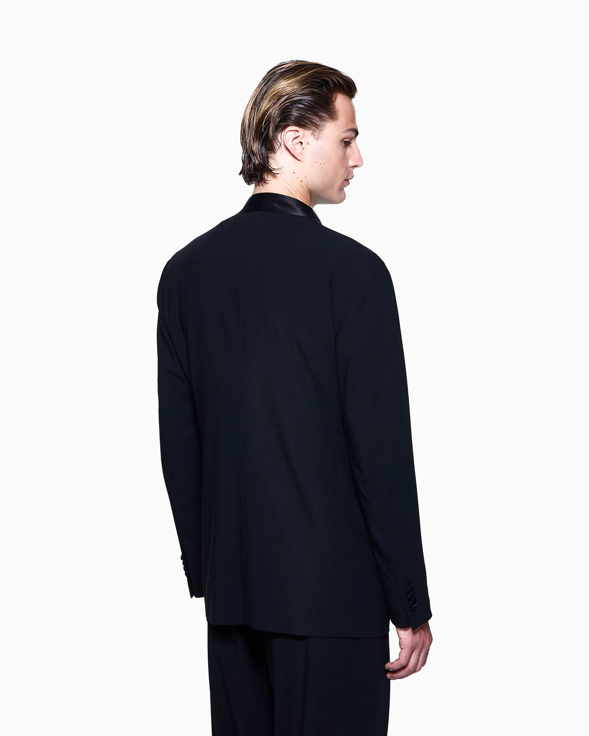wool-crêpe double-breasted jacket