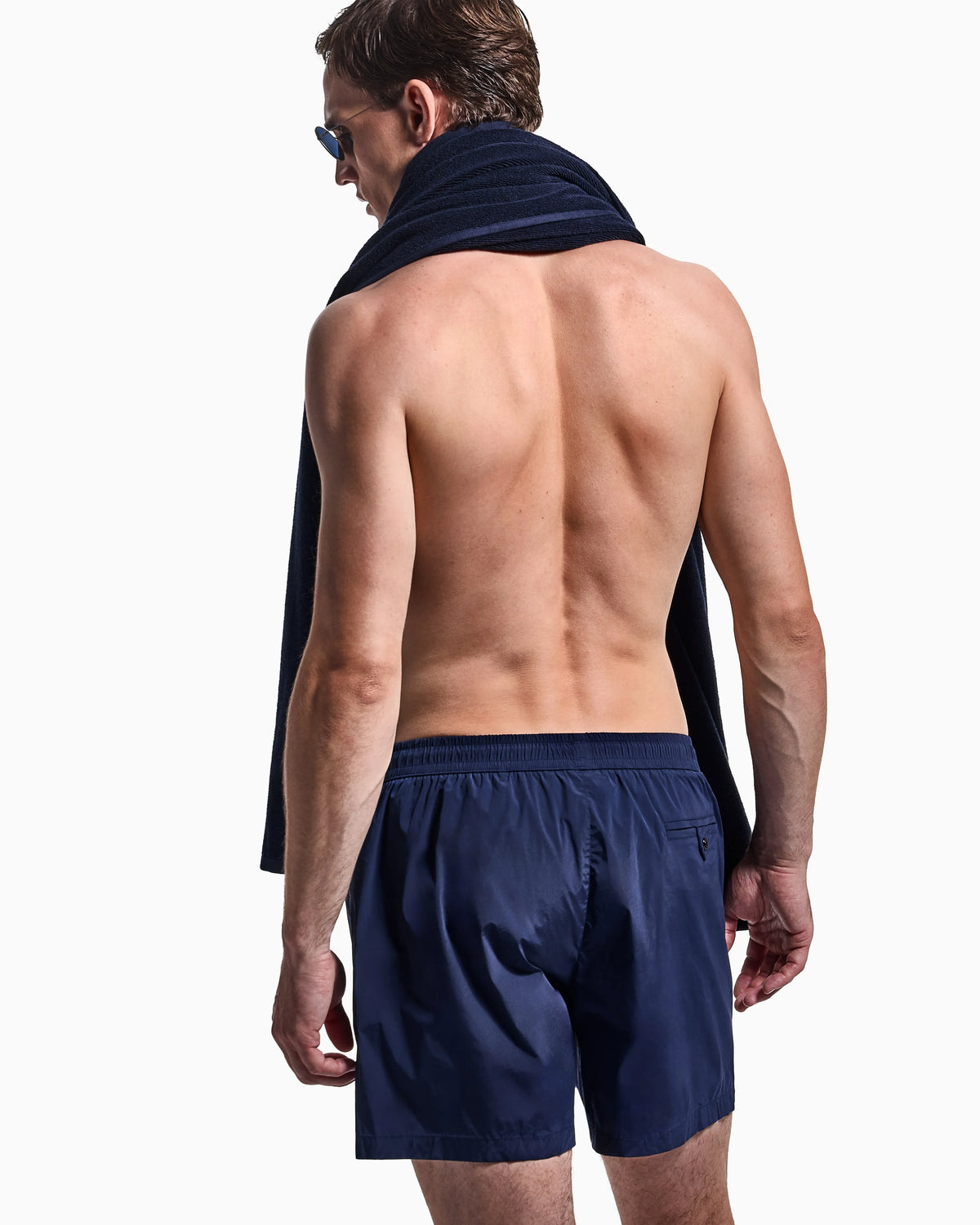 Elastic waist swim trunks
