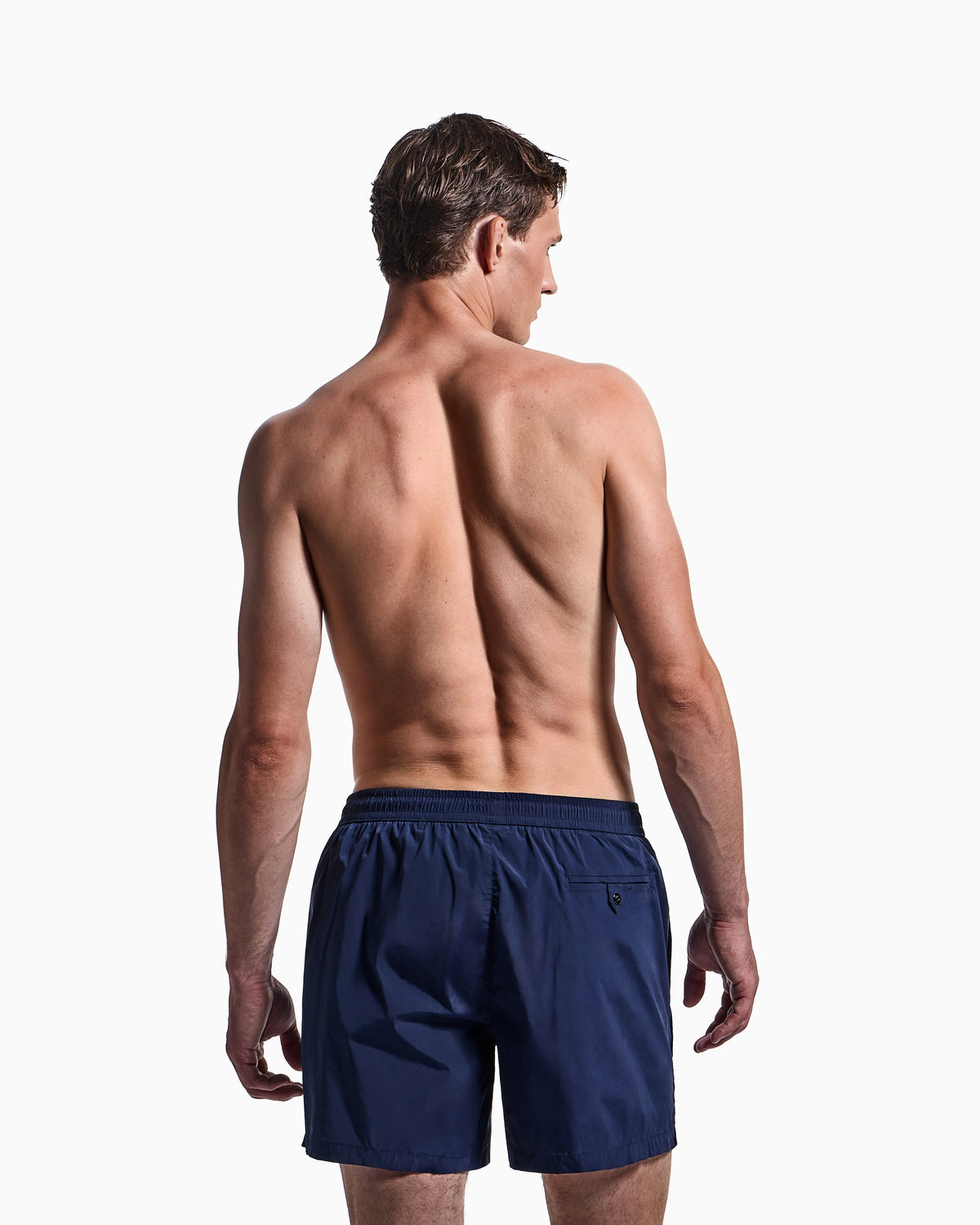 Elastic waist swim trunks