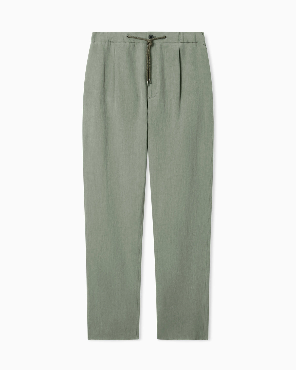 Single-pleat, linen-canvas trousers
