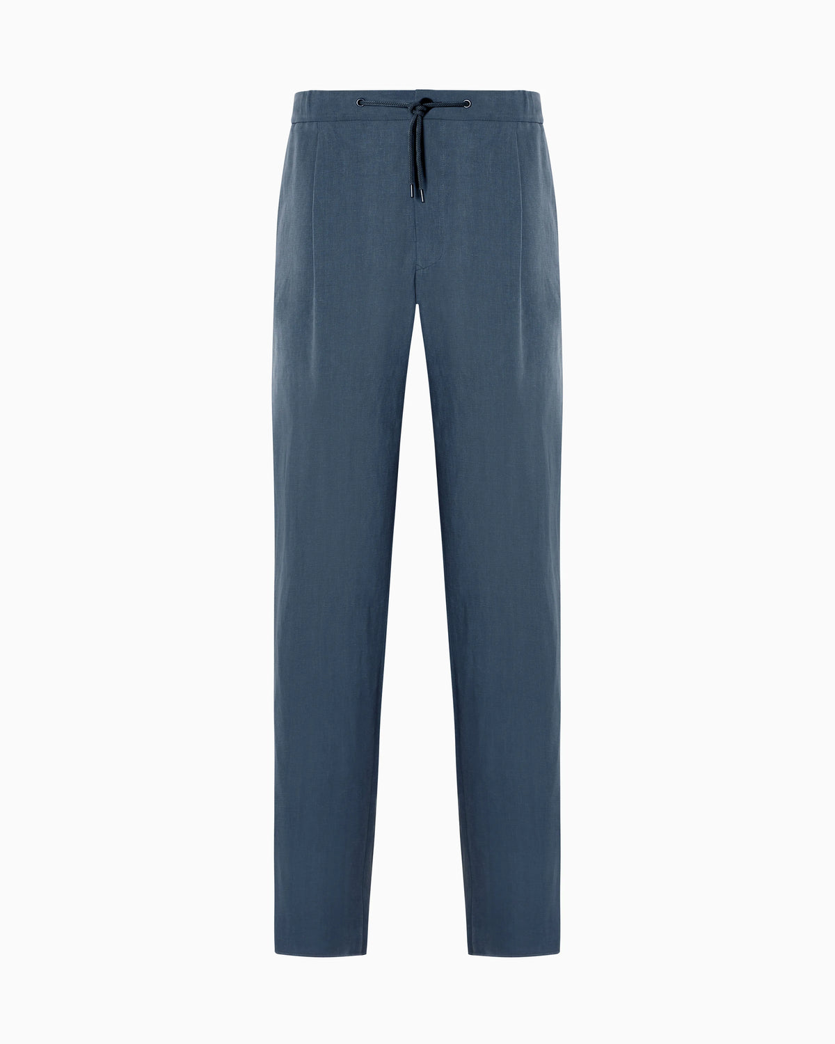 Single-pleat, linen-canvas trousers