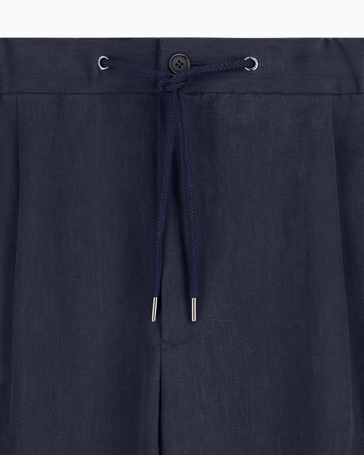 Single-pleat, linen-canvas trousers