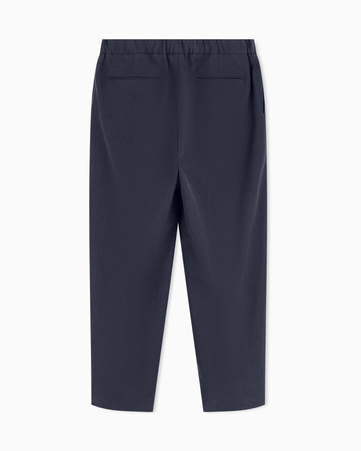 Single-pleat, linen-canvas trousers