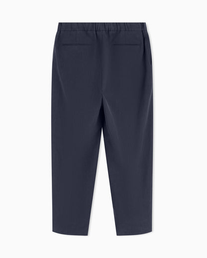 Single-pleat, linen-canvas trousers