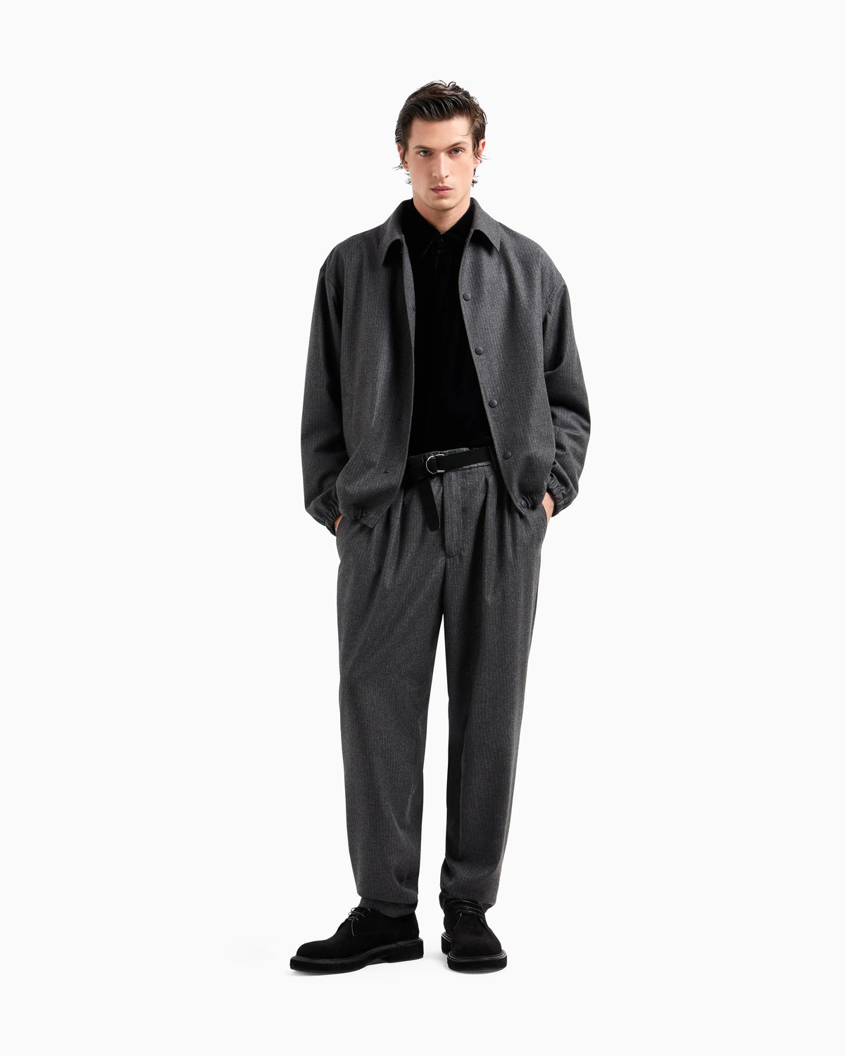 Slim-fit velvet shirt