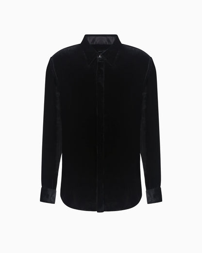 Slim-fit velvet shirt