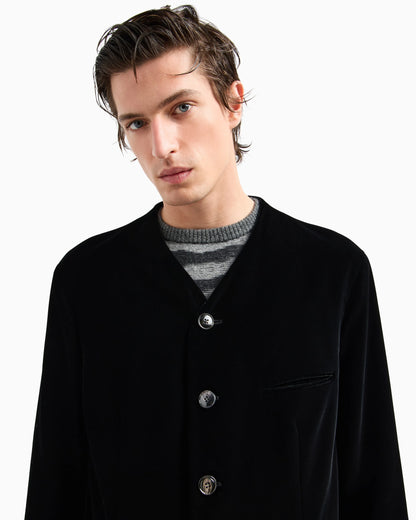 Heritage Line single-breasted velvet jacket