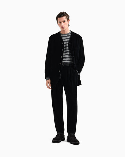 Heritage Line single-breasted velvet jacket