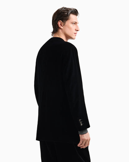 Heritage Line single-breasted velvet jacket
