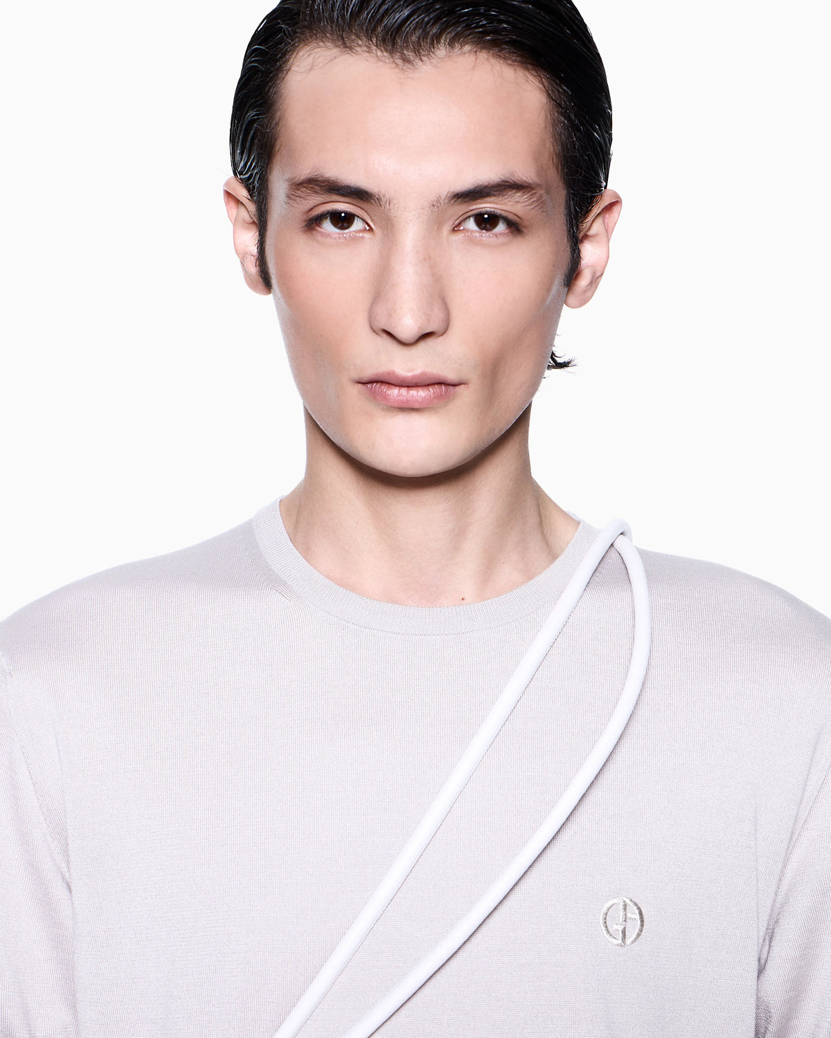 Short-sleeved silk-cotton jumper