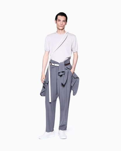 Short-sleeved silk-cotton jumper