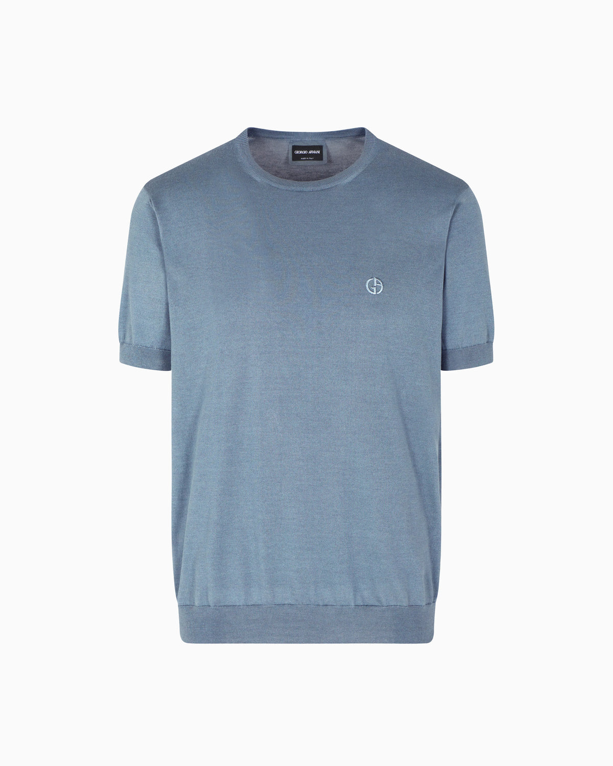 Short-sleeved silk-cotton jumper