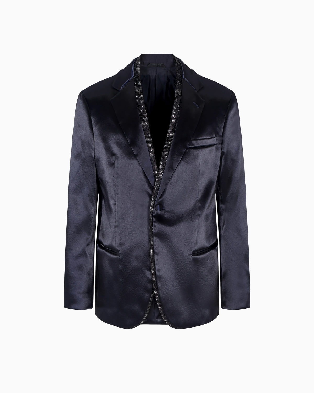 Soho line silk-blend rhinestone tuxedo jacket