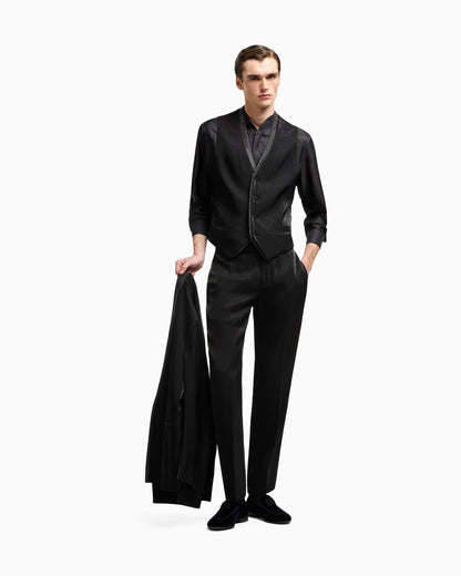 Single-breasted waistcoat in a viscose blend with rhinestones