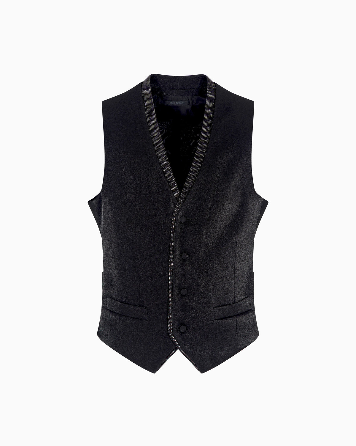 Single-breasted waistcoat in a viscose blend with rhinestones