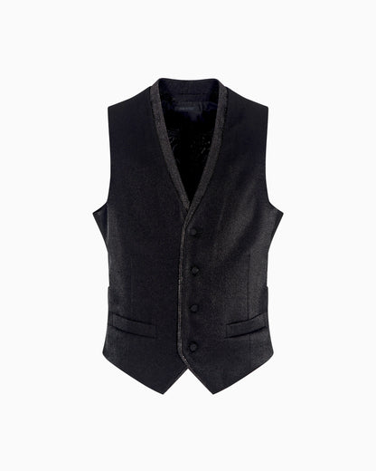 Single-breasted waistcoat in a viscose blend with rhinestones