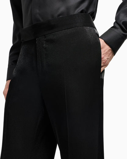 Viscose-blend flat-front trousers