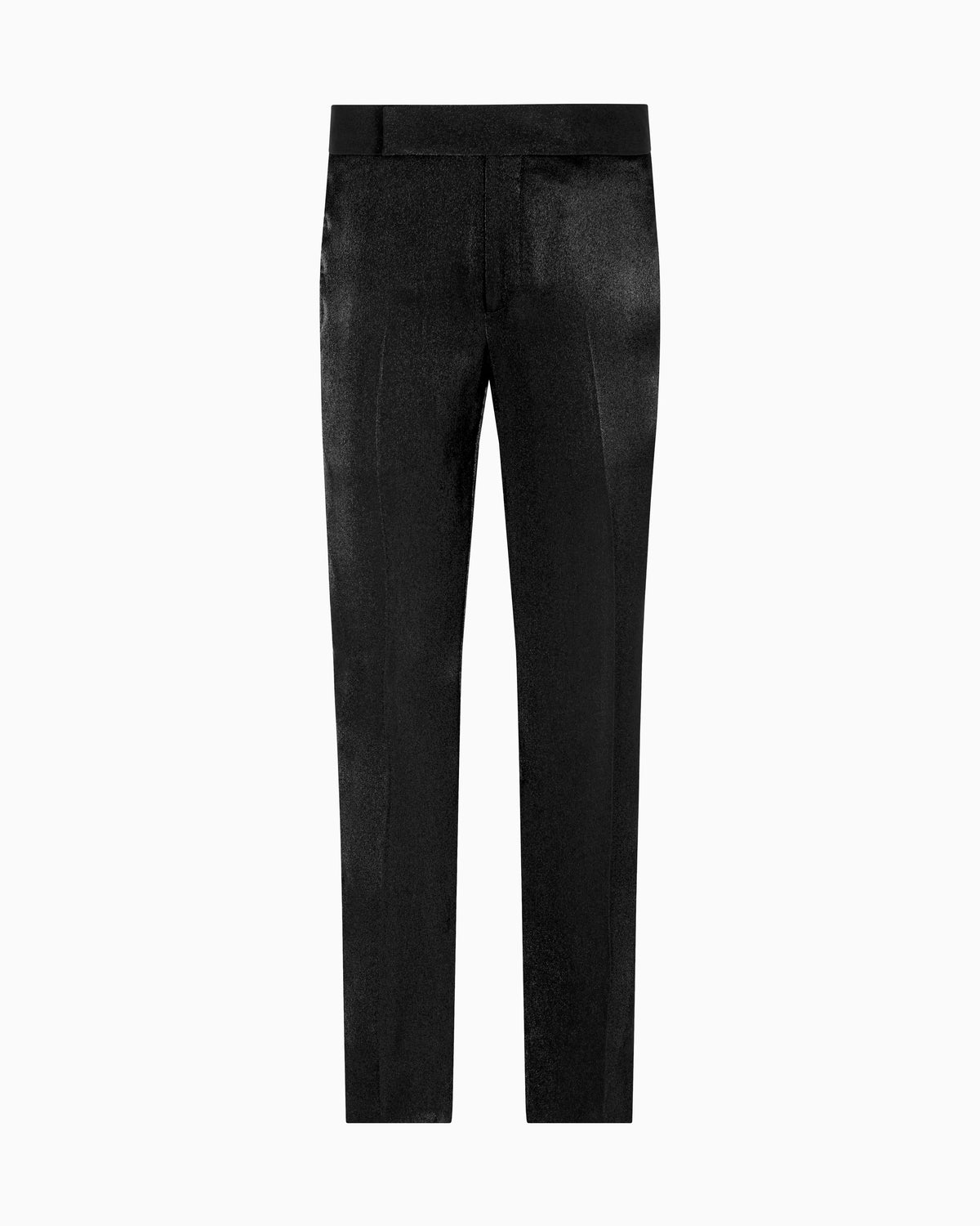 Viscose-blend flat-front trousers