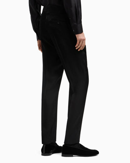 Viscose-blend flat-front trousers