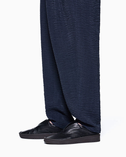 Woven trousers in cupro jacquard with drawstring