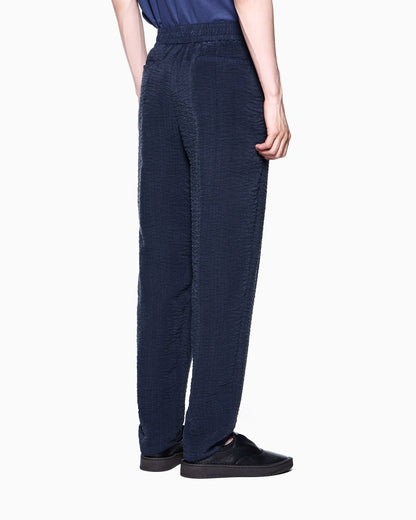 Woven trousers in cupro jacquard with drawstring