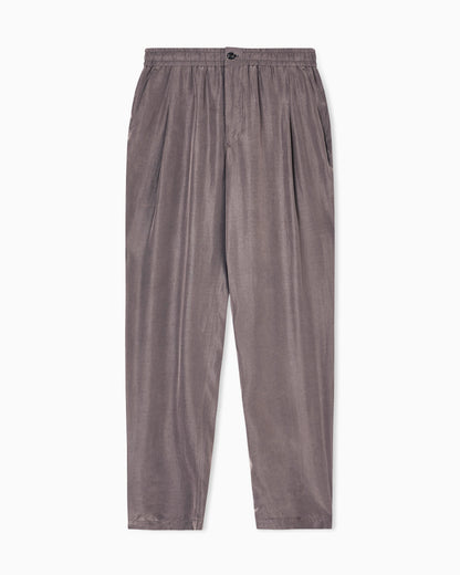 Flat-front trousers in faded Lyocell canvas