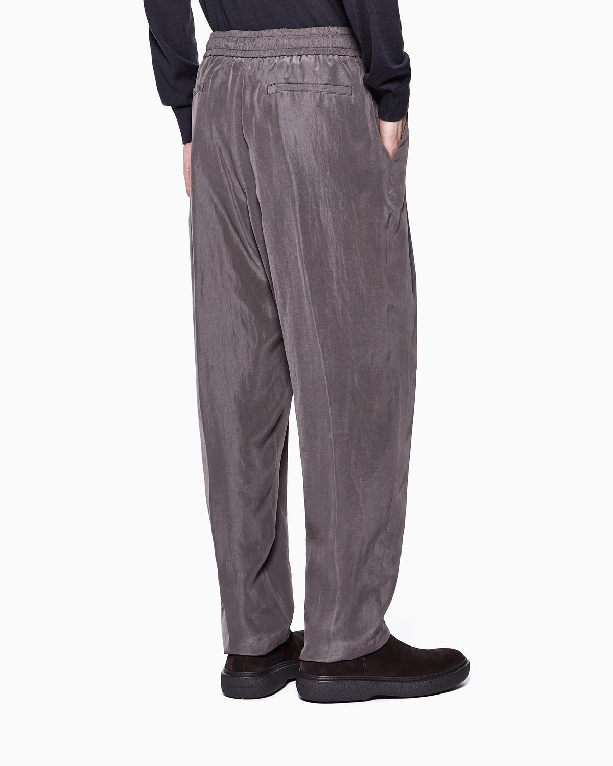 Flat-front trousers in faded Lyocell canvas