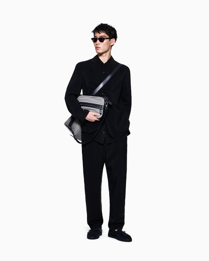 Trousers regular fit in micro jacquard chevron cupro