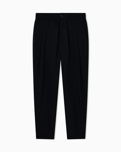 Trousers regular fit in micro jacquard chevron cupro