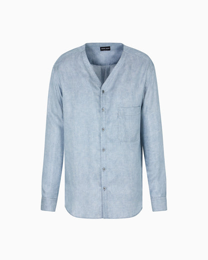 Shirt in printed silk twill