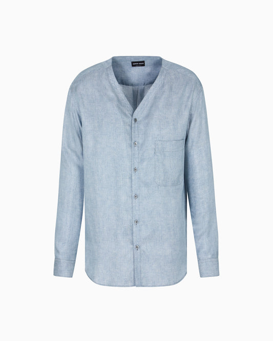 Shirt in printed silk twill