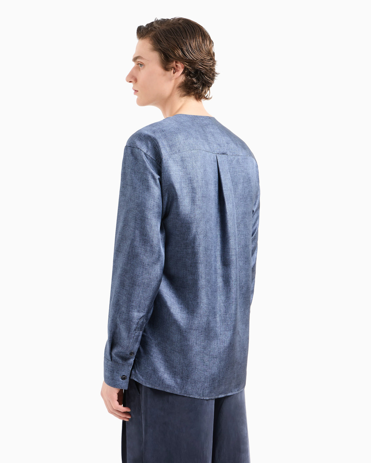 Shirt in printed silk twill