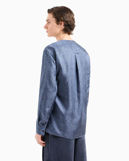 Shirt in printed silk twill