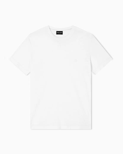 Cotton crew neck t-shirt with embroidered logo
